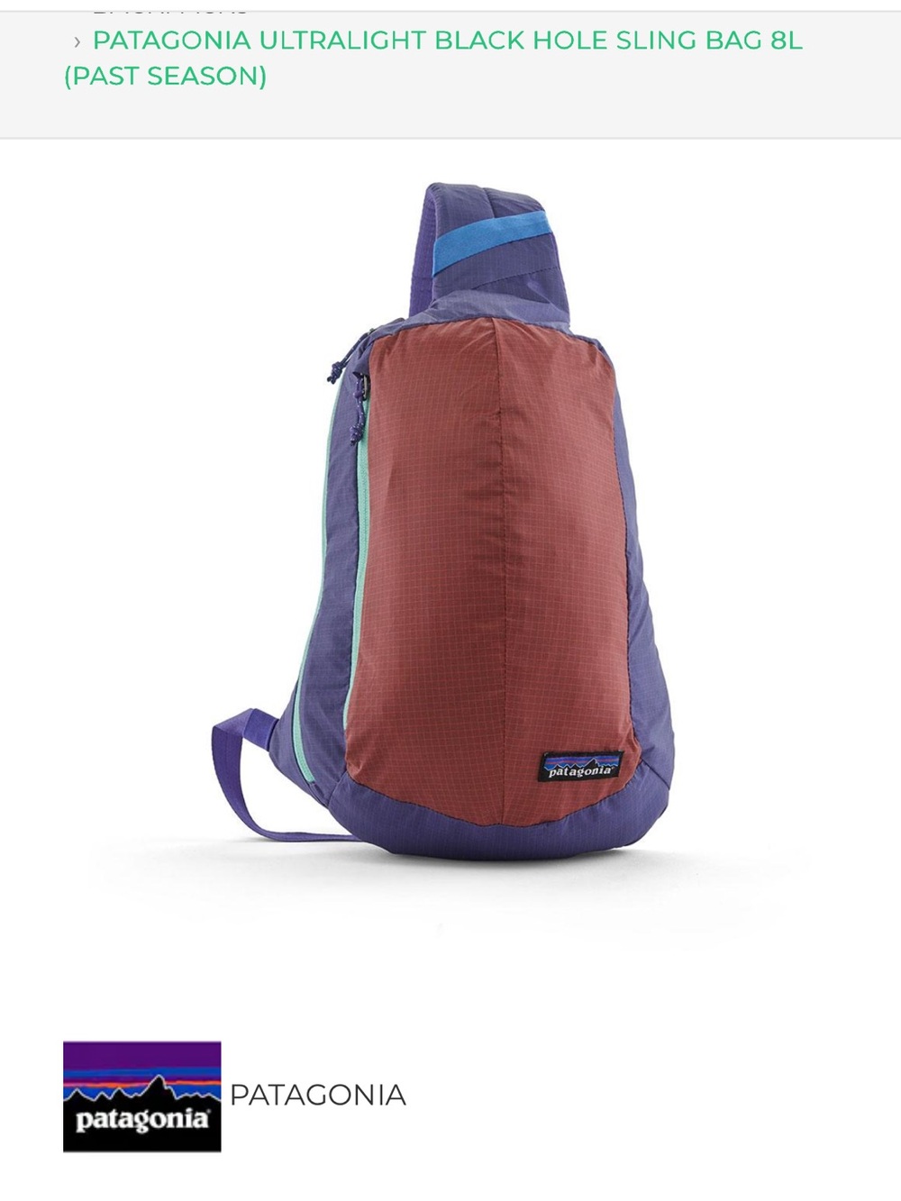 PATAGONIA ULTRALIGHT BLACK HOLE SLING BAG 8L (PAST SEASON)